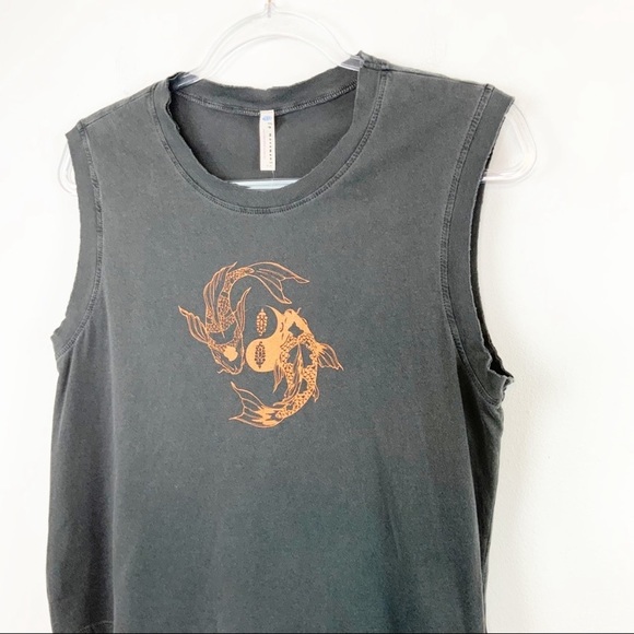 NWT Free People Don’t Be Koi Black & Orange Tee - Picture 5 of 15